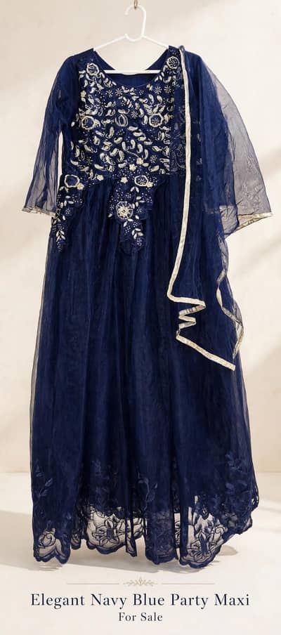 Elegant navy blue long frock