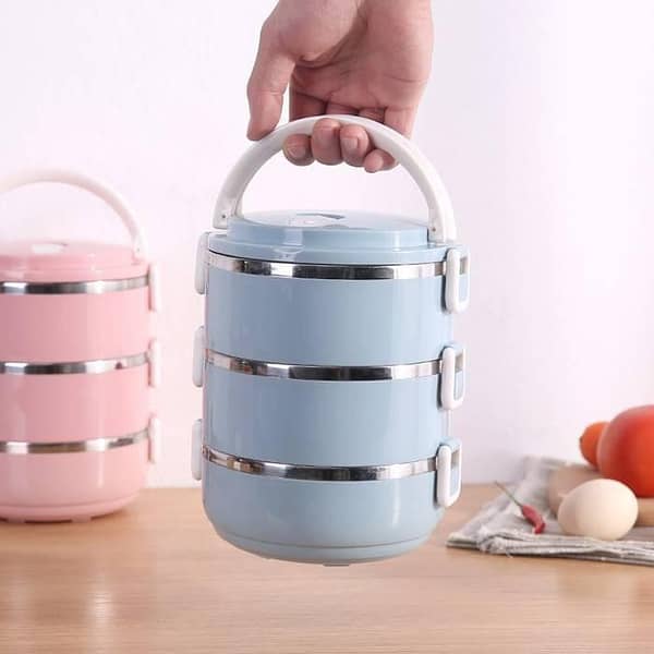 T  3 Layer Lunch Box Stackable Food Grade Container