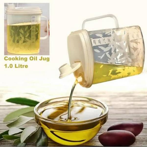 T  Oil Jug Plastic (1 Liter) Plastic Oil Jug High quality beautiful design, Cooking Essentials Liquid Jug Milk Jug Liquid Container