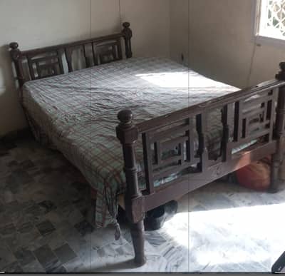 Antique Burma Teak Wood Bed