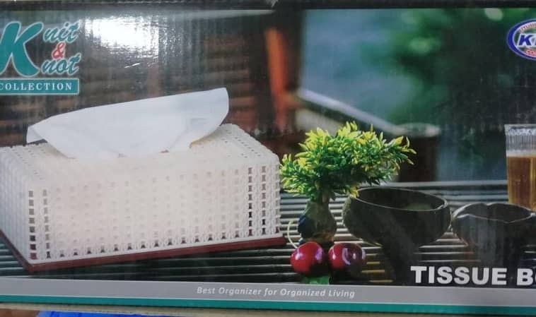 T  KIWI Knit & Knot Collection Jute Tissue Paper Box holder for Stylish Living Random Colors