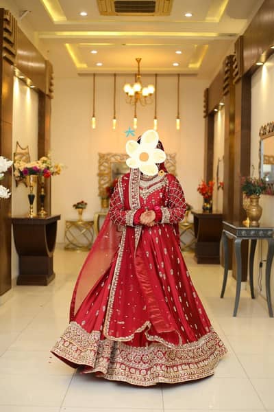 bridal shesha silk lehga choli with dubatta