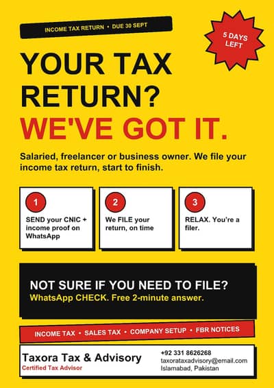 Tax Consultant – NTN, Income Tax Filing, & SECP Registration