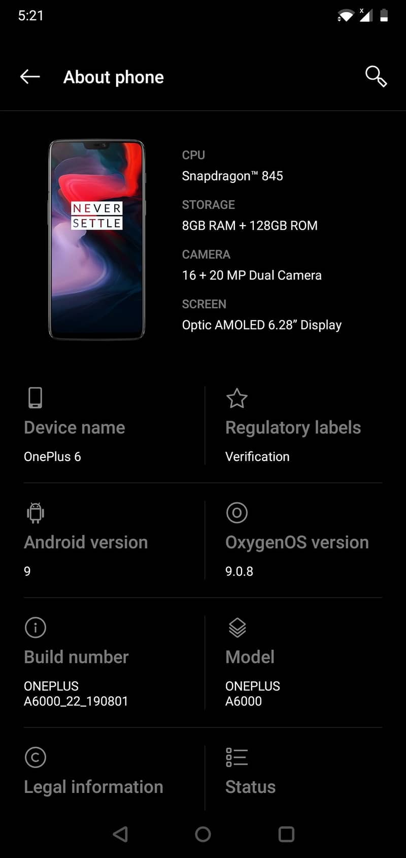 One Plus 6 0