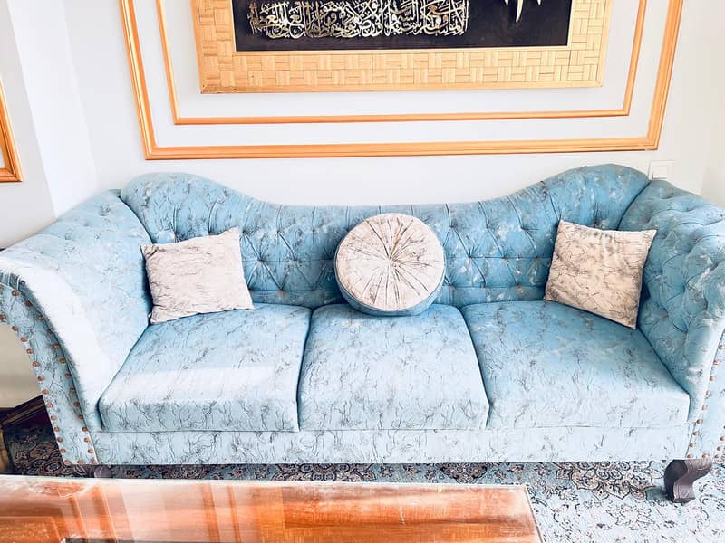 7-Seater Sofa Set with Center Table – Good Condition 1
