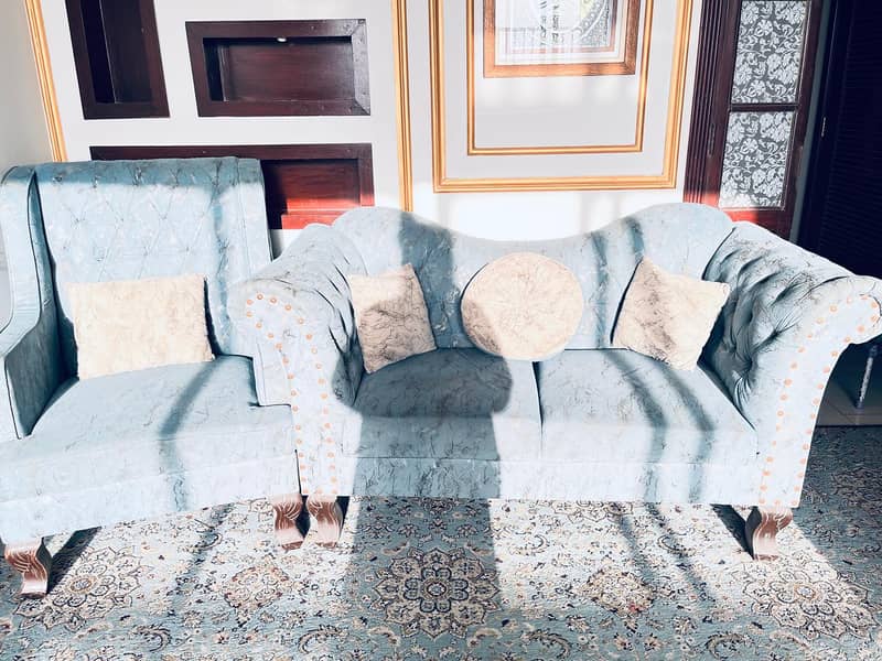 7-Seater Sofa Set with Center Table – Good Condition 2