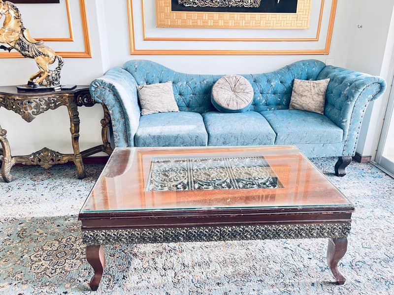7-Seater Sofa Set with Center Table – Good Condition 4