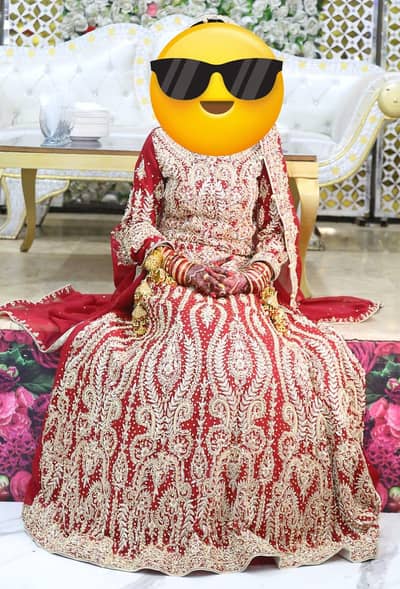 Heavy Bridal Lehenga | Red Maroon Barat Dress | Can-Can Attached