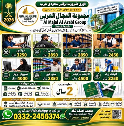 Hiring open for Male & Female Jobs/ Overseas Jobs/ Work Visa/ Drivers