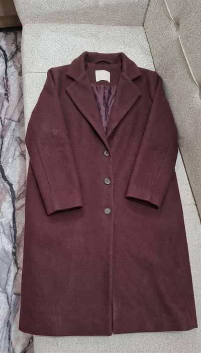 Mahroon coat for women .