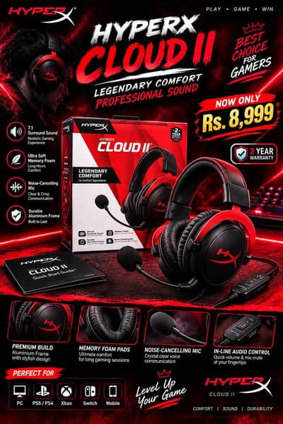 HyperX Cloud II Gaming Headset | 7.1 Surround Sound |