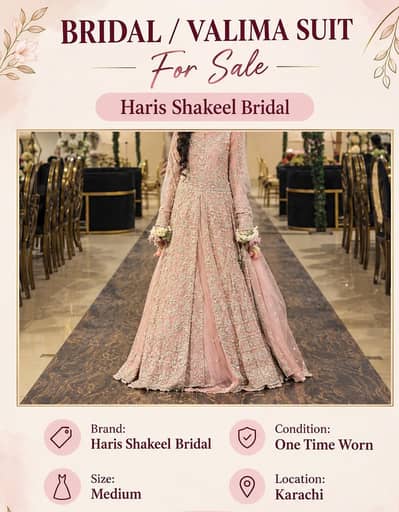 Designer valima suit_one time worn size medium  Rs80,000