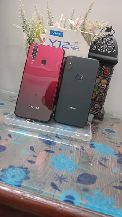 Apple iPhone X and vivo y12 for sell.