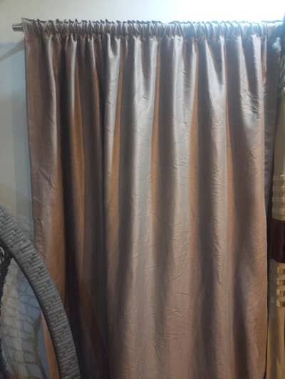 Brown plain curtains