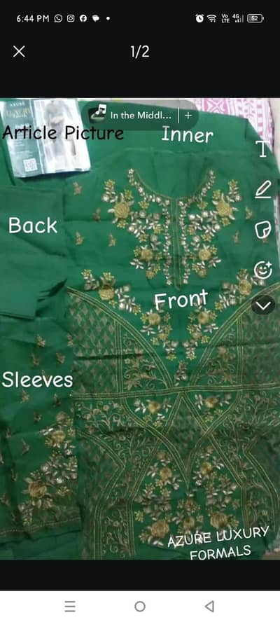 Original Axure Luxury Daffodil Formal Unstitched Shirt Piece