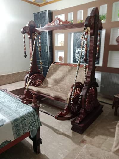 Wooden 2 seater jhula swing for home sale