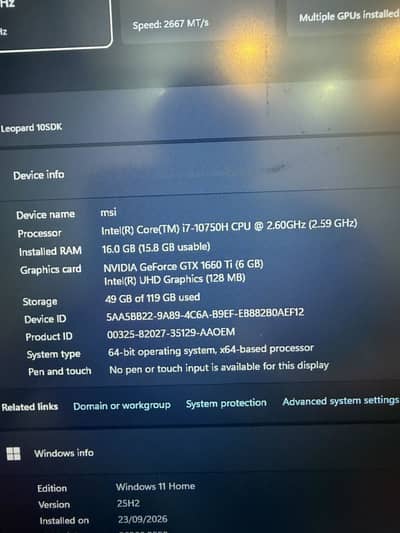 MSI GS75 SDK Gaming Laptop i7 10 Gen For Sale