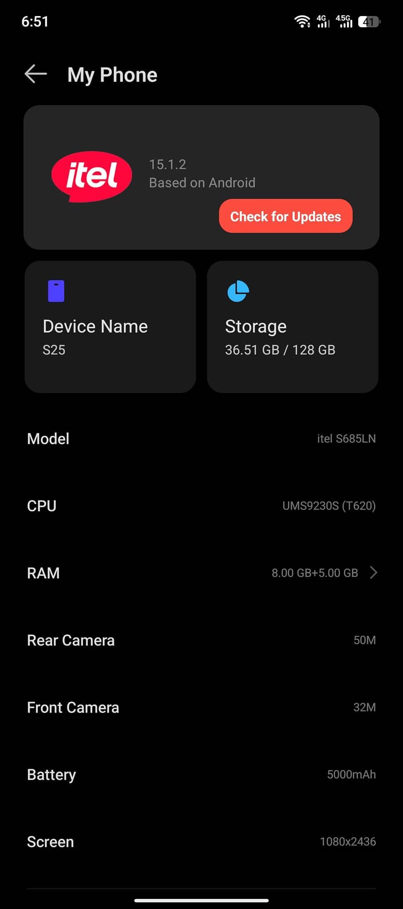 itel S25 2