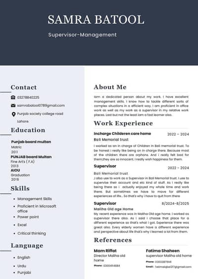 Female Office Assistant / Supervisor – NGO & Orphanage