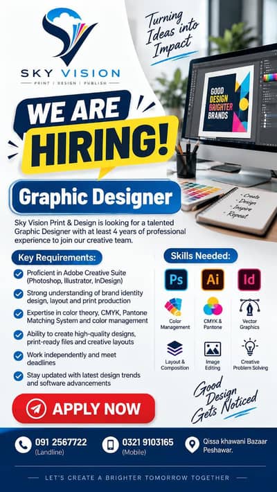 Graphic Designer Required – Sky Vision Printing Press Peshawar