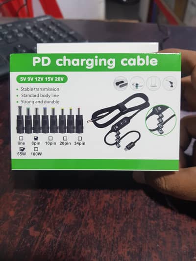 laptop cable and connectors set to charge any laptop from power banks