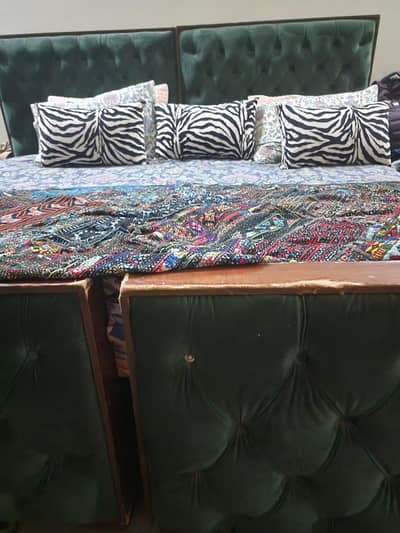 pair bed with mattress