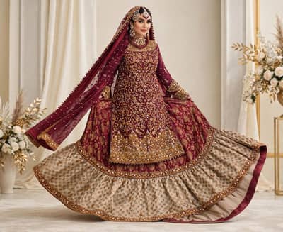 Most trending and beautiful bridal farshi lehnga