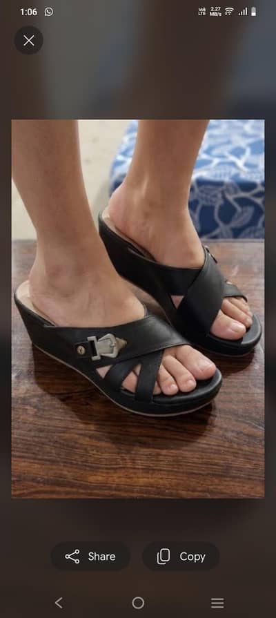 Stylish Black Wedge Sandals - Size 39