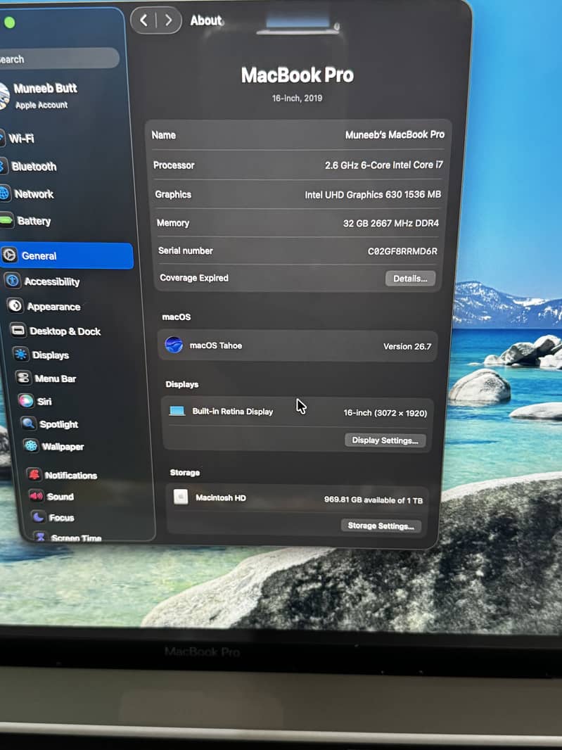 MacBook Pro 2019 model 8