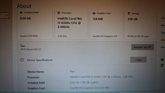 Hp Core i5 6th Generation