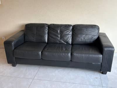 IKEA 3-seater leather sofa