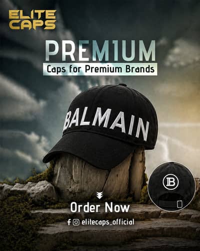 100% High-Quality Balmain Branded Cap (White) – Premium Quality Adjust