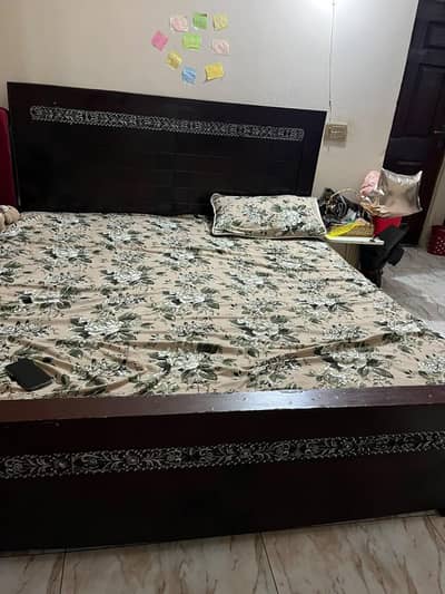 King size bed wooden