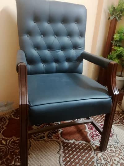 Premium Gray Button-Tufted Wooden Armchair
