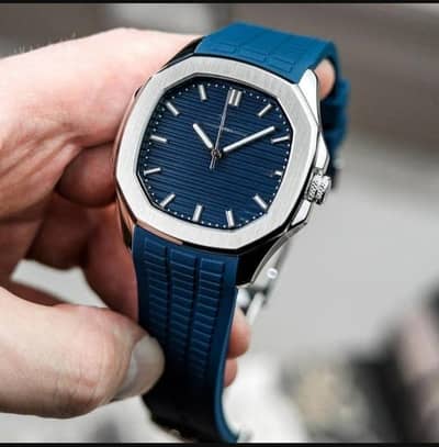 men's water resistant quartz watch textured rubber strap