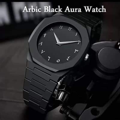 Black Arabic Aura Carbon Fiber Watch For Men