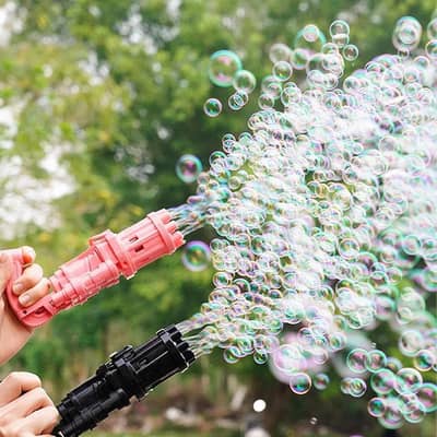Electric Bubble Gun Pink for Kids 1-5 Years | Automatic Bubble Maker