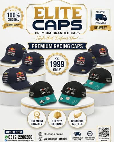 Elite Caps – Premium Racing Caps Collection | Rs. 1999 Only