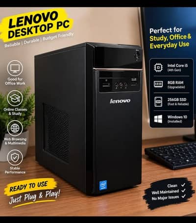 Lenovo Core i5 4th Gen | 8GB DDR3 | 256GB SSD | Win 10 Pro | Computer
