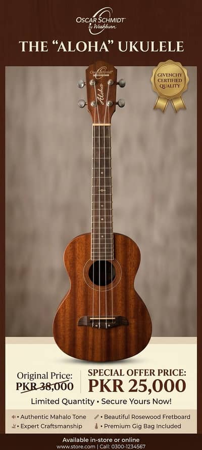 "Oscar Schmidt Aloha Branded – Premium Sound, Special Guitar