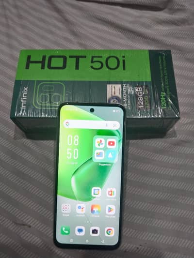 Infinix Hot 50i. 6/128 Scratch Less. with box & charger.