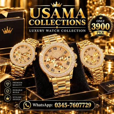 luxury gold crystal stone chronograph watch for women - premium Roman
