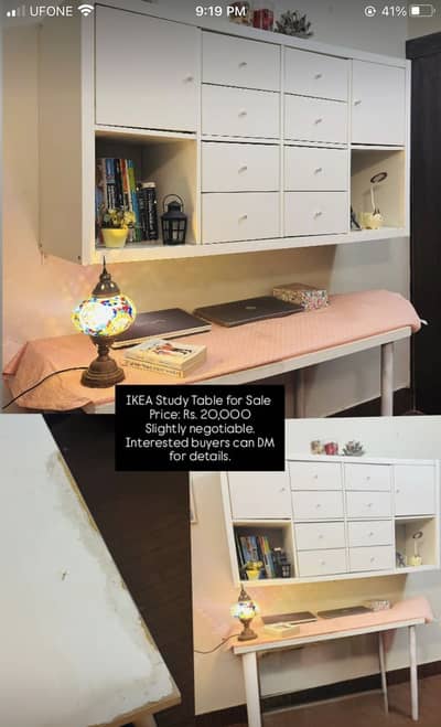 ikea study table well mainteined table