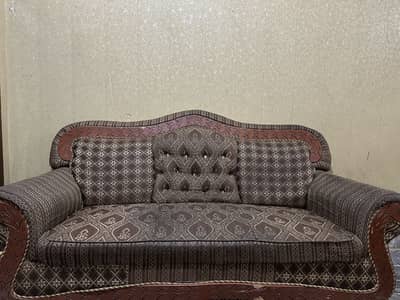 Traditional Carved Wooden Frame Sofa