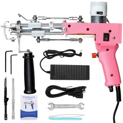 2 in 1 Rug Tufting Gun for Cut pile & Loop Pile with Extra Spare Parts