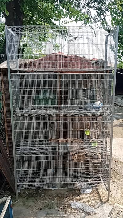 8 compartment galvanized wire cage