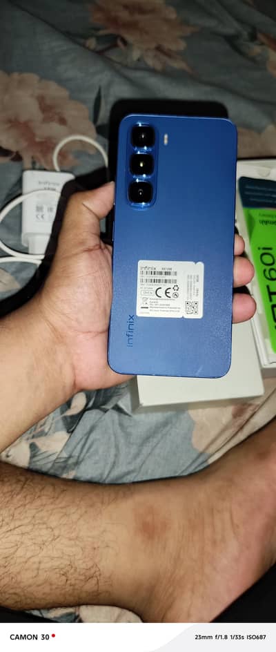 infinix hot 60i 6/128 complete accessories 7 to 8  monts