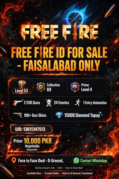 GARENA ID SALE FACE TO FACE DEAL