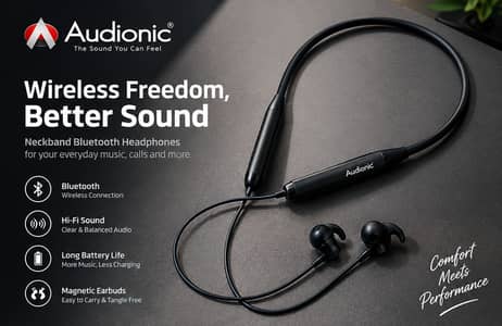 Audionic Bluetooth Neckband Headphones