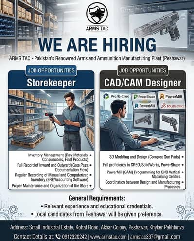Storekeeper & 3D CAD/CAM Designer for VMC 4 axis machines